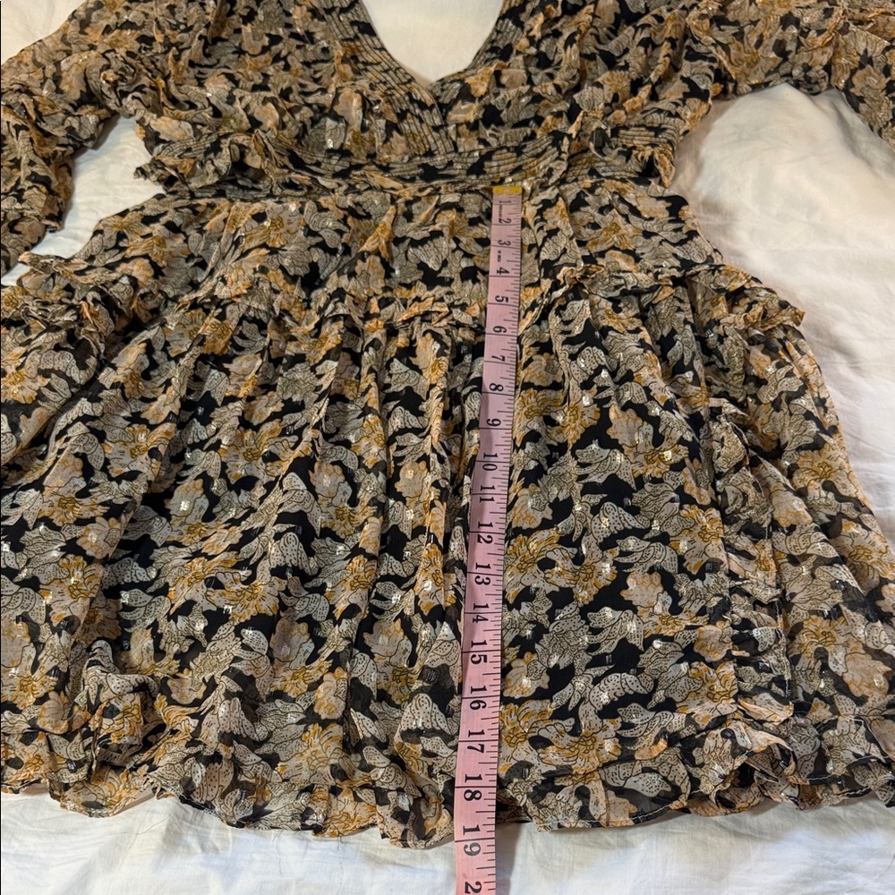 Anthropologie V-neck Ruffle Cut Out Dress Size medium - Picture 10 of 15